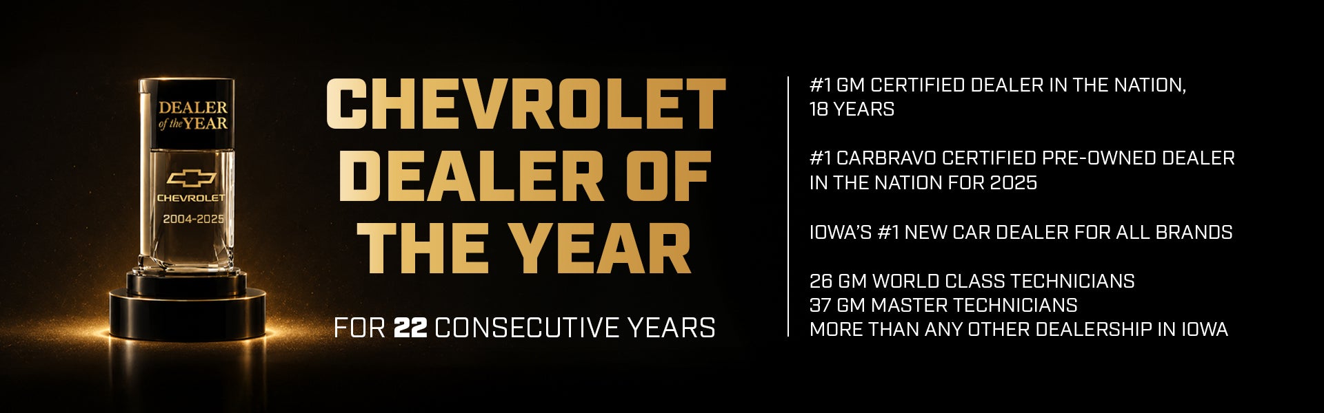 Chevrolet Dealer Of The Year Award | Karl Auto Group IA in Ankeny IA